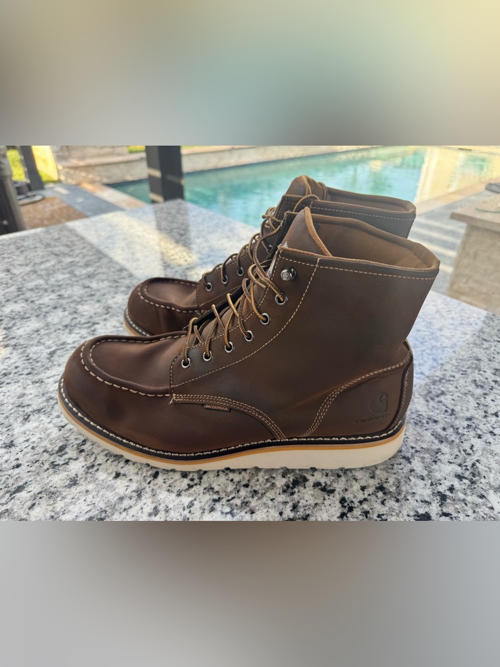 Men's Brown Waterproof Leather Work Boots